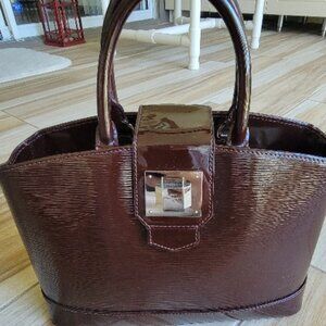 Louis Vuitton Vernis Patent Leather Electric Wine Mirabeau Satchel Handbag PM